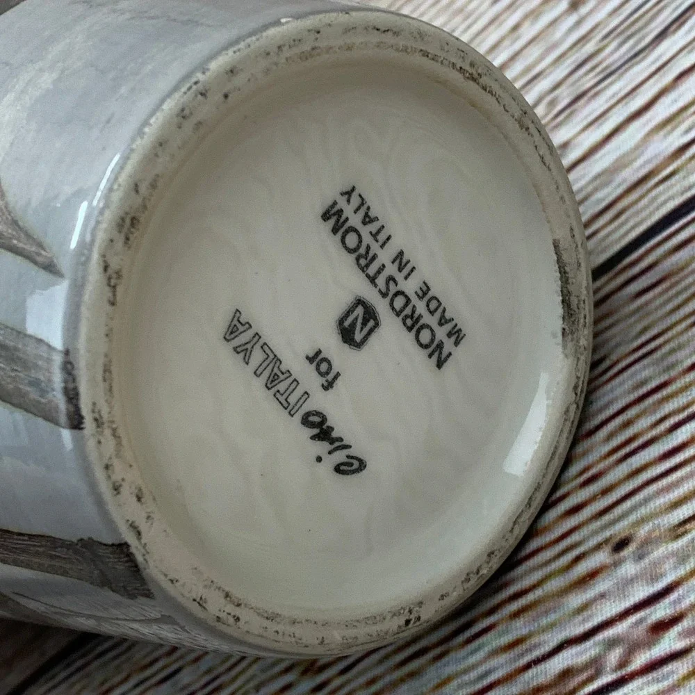 Ciao Italya for Nordstrom Vase, Made‎ in Italy, Gray Bamboo Design Pottery